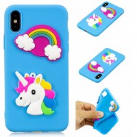 iphone X blue rainbow horse case